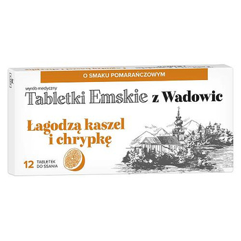 Tabletki Emskie z Wadowic smak pomarańczowy 12 tabletek