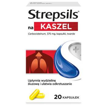 Strepsils na kaszel 375mg, 20 kapsułek twardych 