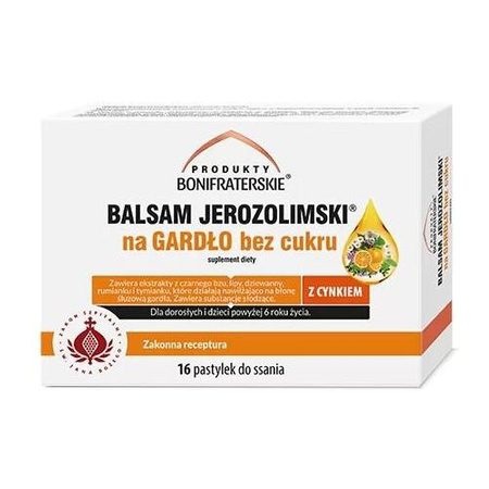 Balsam Jerozolimski na gardło bez cukru x 16 pastylek do ssania