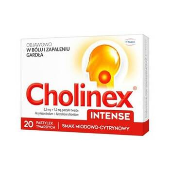 Cholinex Intense (2,5 mg + 1,2 mg) o smaku miodowym x 20 tabletek do ssania