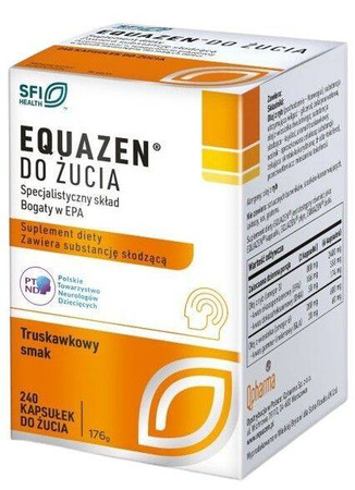 Equazen do żucia o smaku truskawkowym 240 kapsułek 