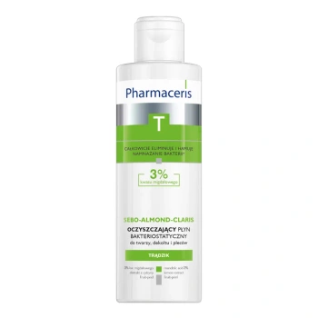 Pharmaceris T Sebo-Acidum-Claris, oczyszczający płyn bakteriostatyczny do twarzy, dekoltu i pleców, 190 ml