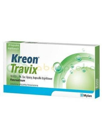 KREON TRAVIX 10 000 x 20 kapsułek dojelitowych