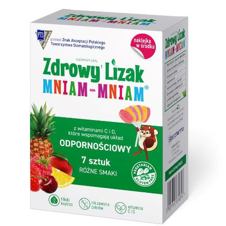 Zdrowy lizak Mniam-Mniam z witaminami 7 szt + niespodzianka w środku