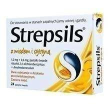 STREPSILS miód i cytryna (1,2 mg + 0,6 mg) x 24 pastylki