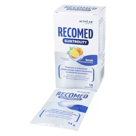 Recomed Elektrolity, smak pomarańczowy, 10 saszetek