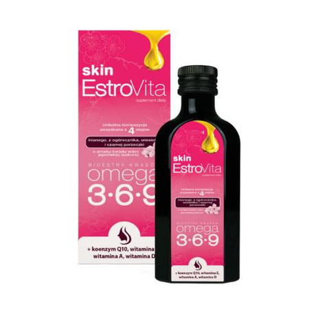 EstroVita Skin Omega 3-6-9 dla kobiet 150 ml o smaku kwiatu wiśni