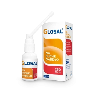 GLOSAL, aerozol na suche gardło, 250 dawek