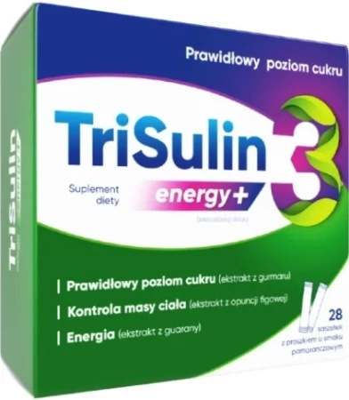 Trisulin energy+, na poziom cukru i prawidłową masę ciała, 28 saszetek