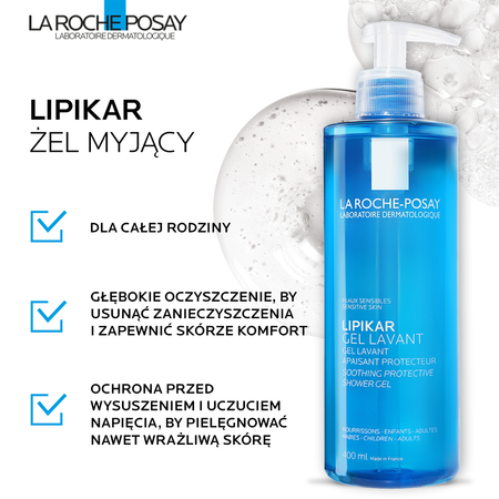 LA ROCHE-POSAY LIPIKAR Żel myjący 400ml