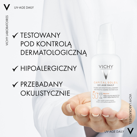 VICHY CAPITAL SOLEIL Fluid przeciw fotostarzeniu się skóry UV AGE SPF50+, 40ml