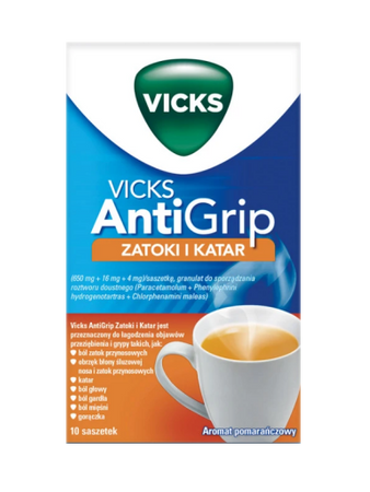 VICKS ANTIGRIP (650 mg + 16 mg + 4 mg) x 10 saszetek