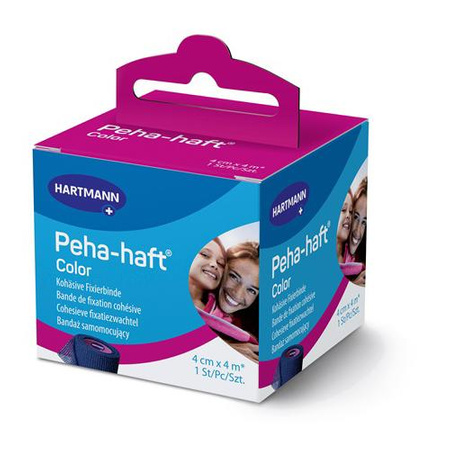 Hartmann Peha-haft Color Blue Opaska podtrzymująca 4cm x 4m, 1szt.