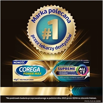 COREGA POWER MAX SUPREME ALL-IN 1, krem mocujący neutralny smak 40 g