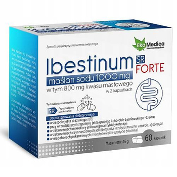 Ibestinum SR Forte Maślan sodu 1000 mg, 60 kapsułek, EkaMedica