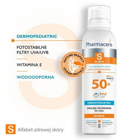 PHARMACERIS S Emulsja ochronna dla niemowląt i dzieci BARDZO WYSOKA OCHRONA SPF 50+, 150 ml