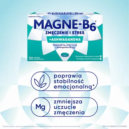Magne B6 Zmęczenie i Stres x 30 Tabletek Powlekanych  