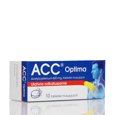 ACC Optima 600 mg, tabletki o działaniu wykrztuśnym, 10 tabletek musujacych