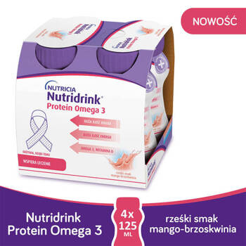 Nutridrink Protein Omega 3 o smaku mango-brzoskwinia 4x125 ml