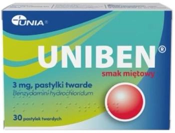 UNIBEN smak miętowy, 30 pastylek