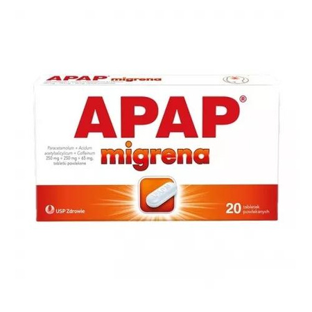 Apap Migrena 250 mg + 250 mg + 65 mg - 20 tabletek