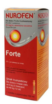 Nurofen dla dzieci Forte, smak truskawkowy, 100 ml Delfarma