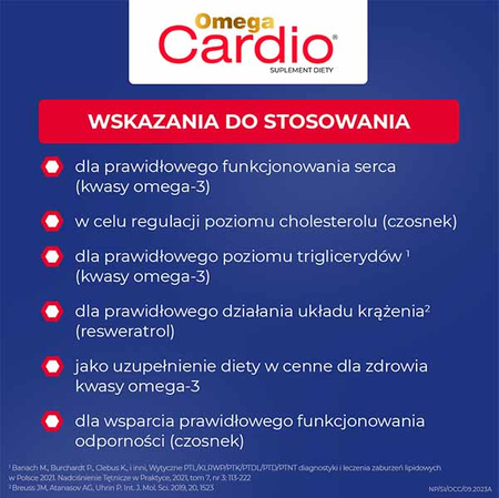Omega Cardio + Czosnek 60 kapsułek DATA WAŻNOŚCI 28.02.2026