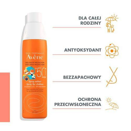 Avene Sun Spray dla dzieci SPF50+, 200ml