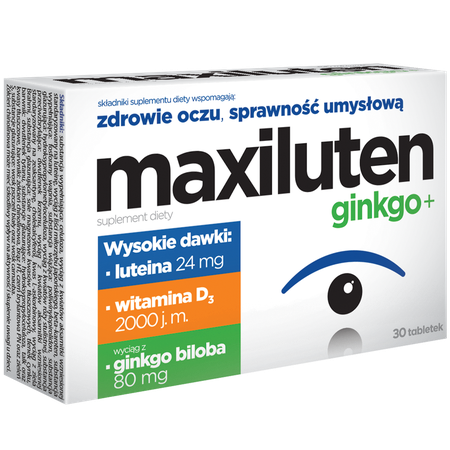 MAXILUTEN GINKGO + x 30 tabletek