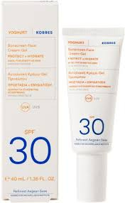 Korres Yoghurt Krem - Żel Ochronny Do Twarzy SPF30 40ml