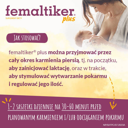 femaltiker® plus – wsparcie organizmu kobiety w okresie laktacji, smak czekoladowy, 12 saszetek