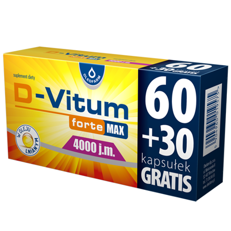 D-Vitum Forte Max 4000 j.m., 90 kapsułek