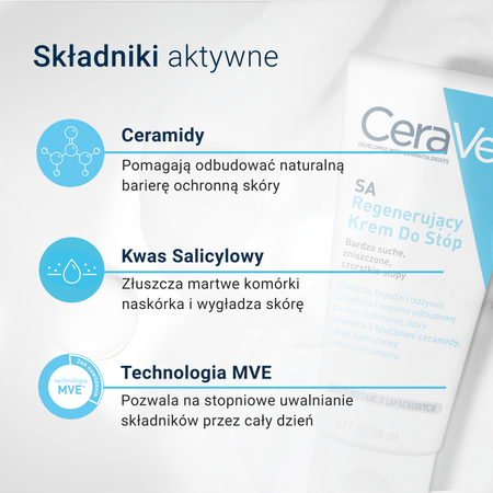 CERAVE SA Regenerujący Krem do stóp 88ml DATA WAŹNOŚCI 31.03.2026