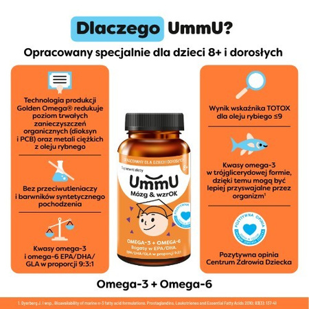 UmmU Mózg & Wzrok 8+ 120 kapsułek