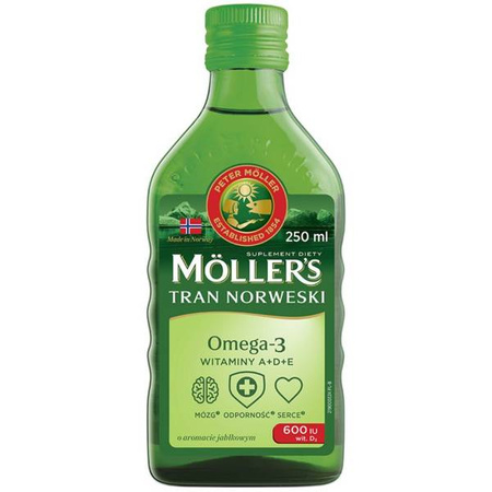 MÖLLER'S TRAN NORWESKI Płyn o smaku jabłkowym, 250ml  