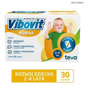 Vibovit Bobas waniliowy x 30 saszetek DATA WAŻNOŚCI 31.03.2026