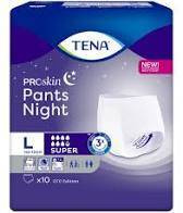 TENA PANTS PROSKIN SUPER NIGHT majtki chłonne rozmiar L x 10 sztuk