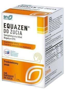 Equazen do żucia o smaku truskawkowym 240 kapsułek 