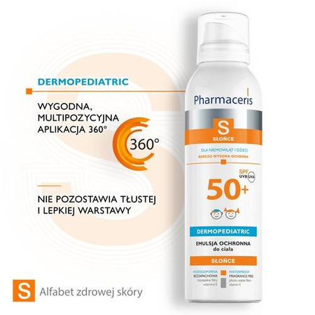 PHARMACERIS S Emulsja ochronna dla niemowląt i dzieci BARDZO WYSOKA OCHRONA SPF 50+, 150 ml