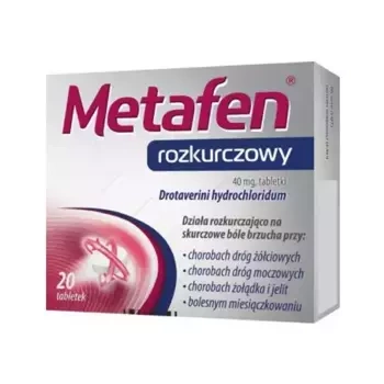 Metafen rozkurczowy, 40 mg, 20 tabletek  DATA WAŻNOŚCI  28.02.2026