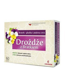 Drożdże z Bratkiem 60 tabletek DATA WAŻNOŚCI 28.02.2025