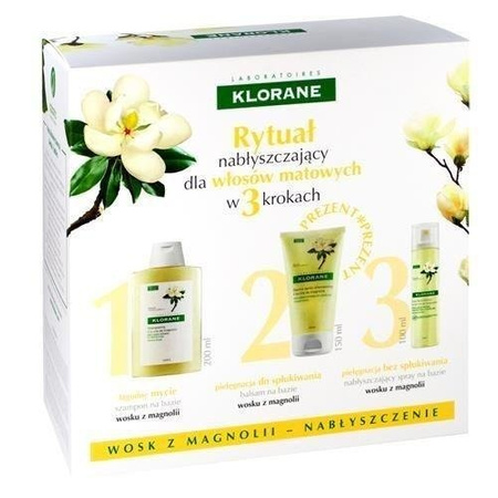 KLORANE zestaw magnolia (szampon+spray+balsam)