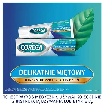 Corega Krem ExtraStrong do protez zębowych delikatnie miętowy 2 x 40 g