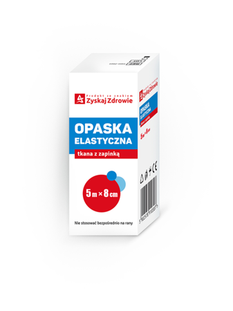 Opaska elastyczna tkana 5m x 8cm ZYSKAJ ZDROWIE x 1 sztuka
