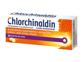 Chlorchinaldin czarna porzeczka x 20 tabletek do ssania