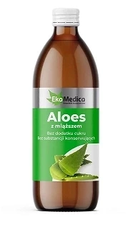 EkaMedica Aloes z miąższem, płyn bez dodatku cukru i substancji konserwujących, 500 ml