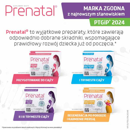 Prenatal DUO – witaminy dla kobiet w ciąży (od 13. tygodnia) i karmiących piersią, 60 + 30 kapsułek (DHA, laktoferyna, cholina)