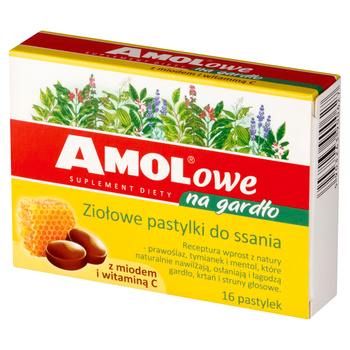 AMOLowe na gardło Pastylki d/ssania z miod