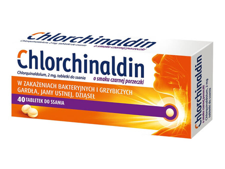 Chlorchinaldin czarna porzeczka x 40 tabletek 