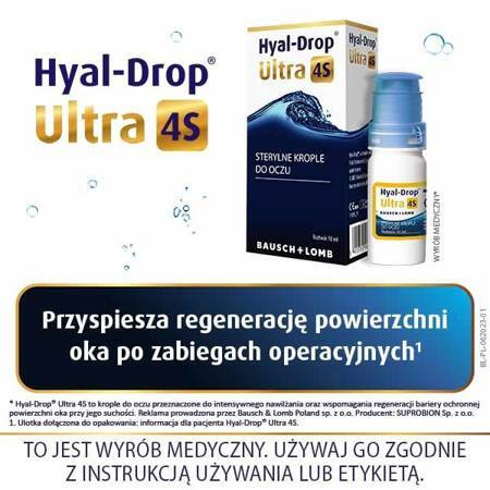 Hyal-Drop Ultra 4S, nawilżające krople do oczu, 10 ml